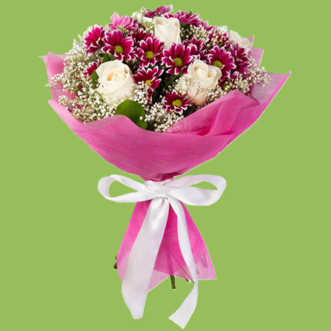 Beyaz Gül ve Papatyanın Muhtesem Uyumu