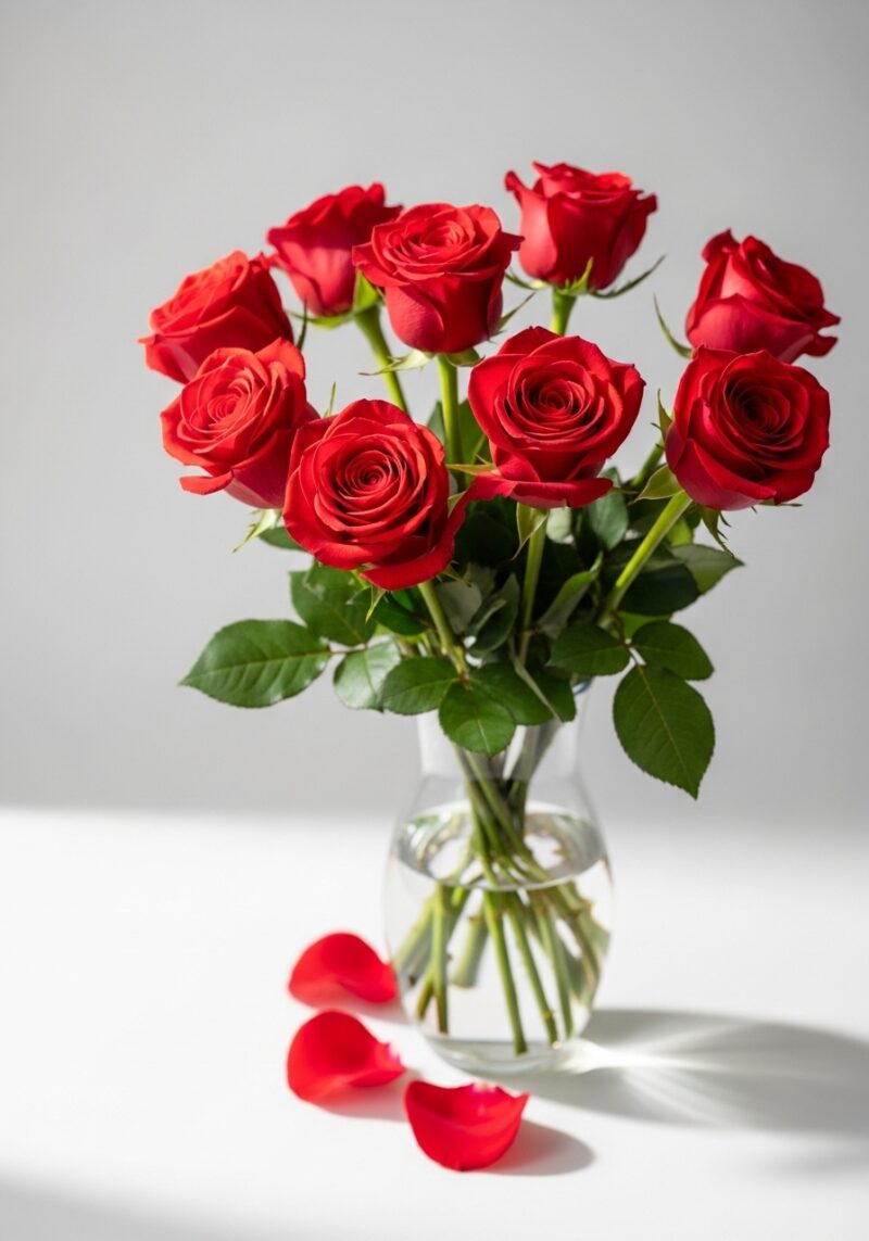 El Yapımı Kırmızı Gül Çiçek Tasarımı #001