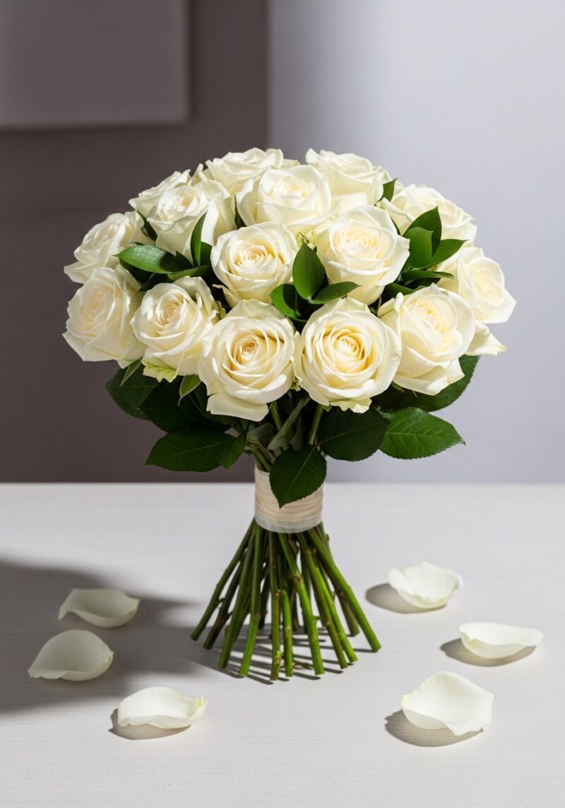 Beyaz Gül Çiçek Tasarımı #001