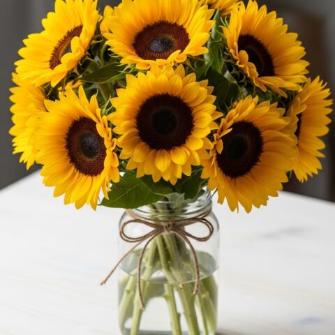 Zarif Ayçiçeği Çiçek Tasarımı #004