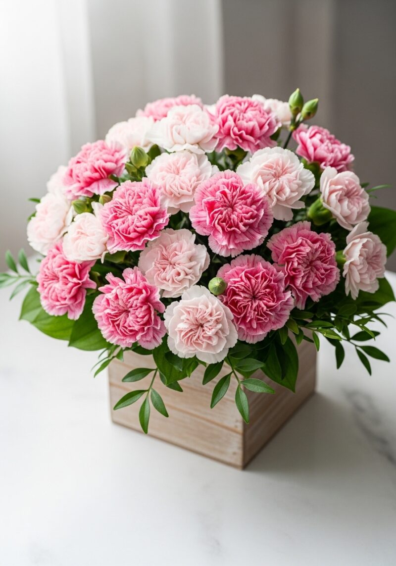 El Yapımı Karanfil Çiçek Tasarımı #005