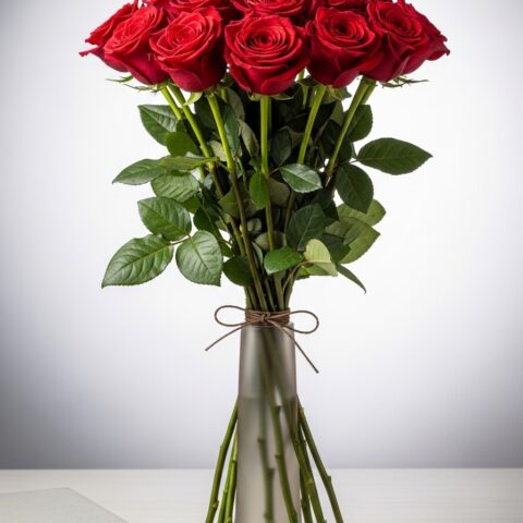 El Yapımı Kırmızı Gül Aranjmanı #009