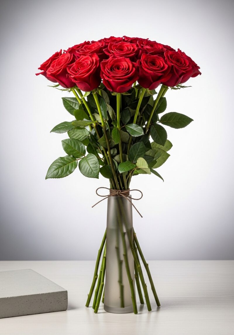 El Yapımı Kırmızı Gül Aranjmanı #009