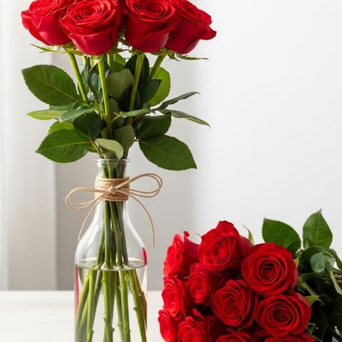 Zarif Kırmızı Gül Aranjmanı #010