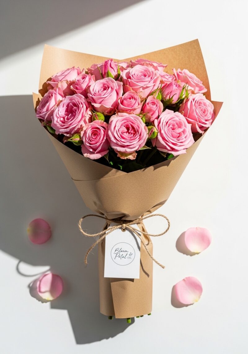 Klasik Pembe Gül Aranjmanı #006