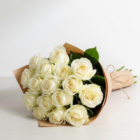 Premium Beyaz Gül Çiçek Tasarımı #006