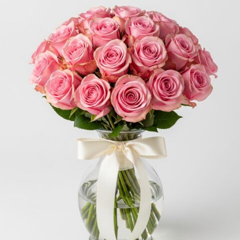 Lüks Pembe Gül Kompozisyonu #007