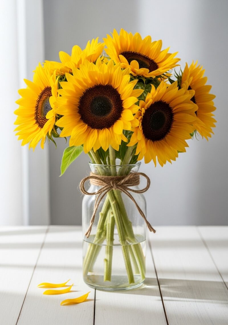 Lüks Ayçiçeği Çiçek Tasarımı #007
