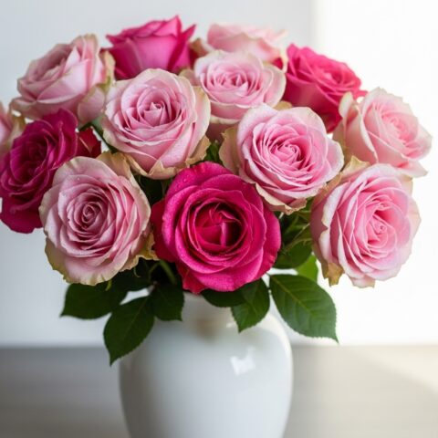 Zarif Pembe Gül Kompozisyonu #008