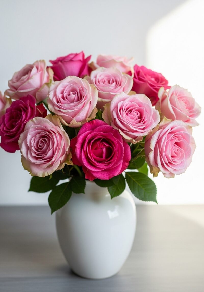 Zarif Pembe Gül Kompozisyonu #008