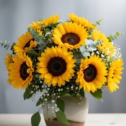 Premium Ayçiçeği Çiçek Tasarımı #008