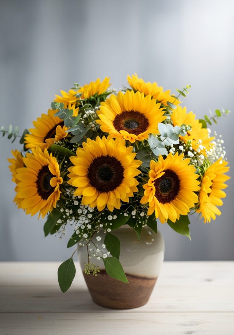 Premium Ayçiçeği Çiçek Tasarımı #008