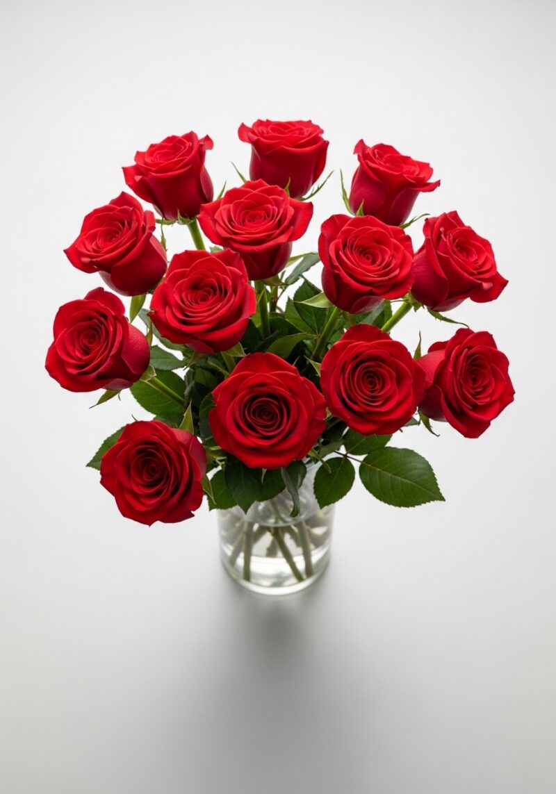 Zarif Kırmızı Gül Kompozisyonu #016