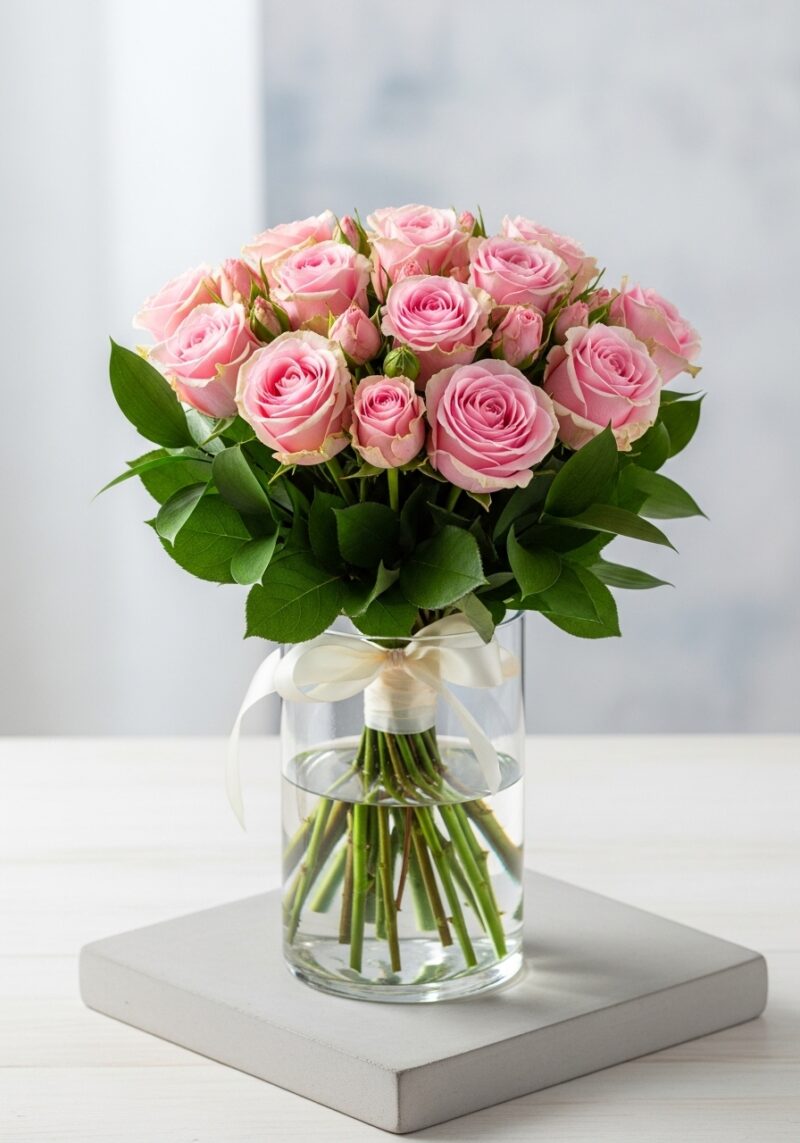 Pembe Gül Aranjman #009