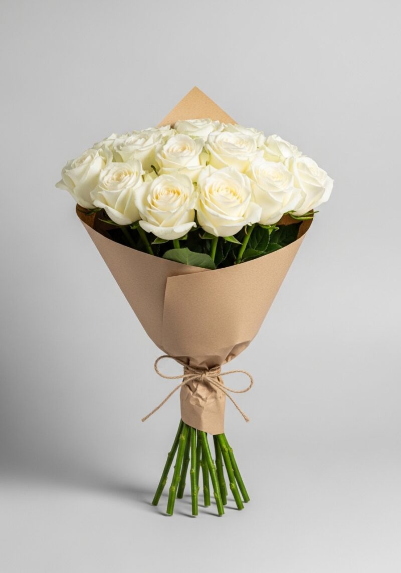 Özel Beyaz Gül Çiçek Tasarımı #009