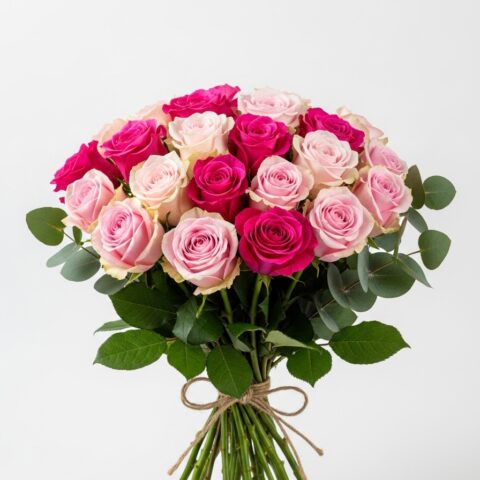 Romantik Pembe Gül Çiçek Tasarımı #011