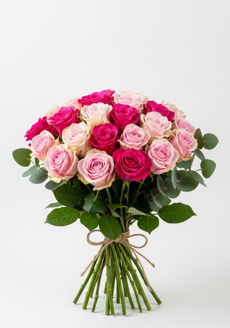 Romantik Pembe Gül Çiçek Tasarımı #011