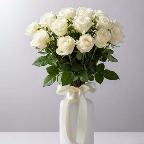 Beyaz Gül Kompozisyonu #012