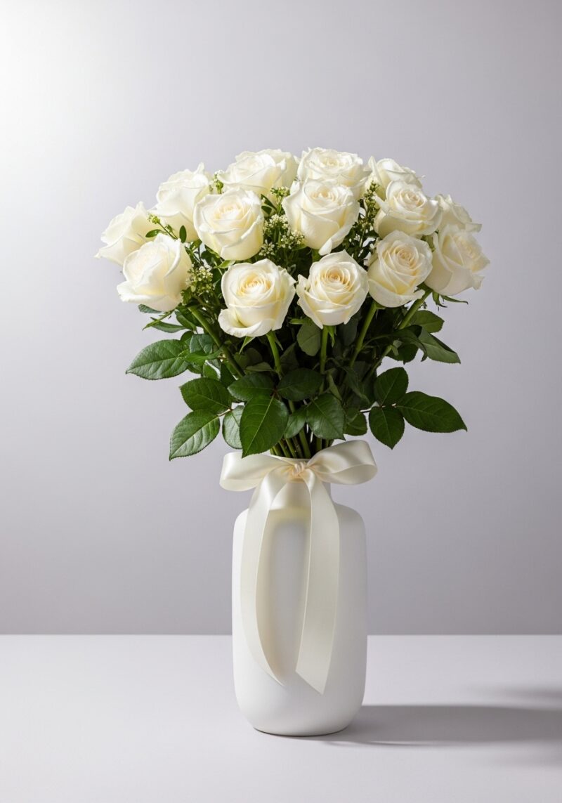 Beyaz Gül Kompozisyonu #012