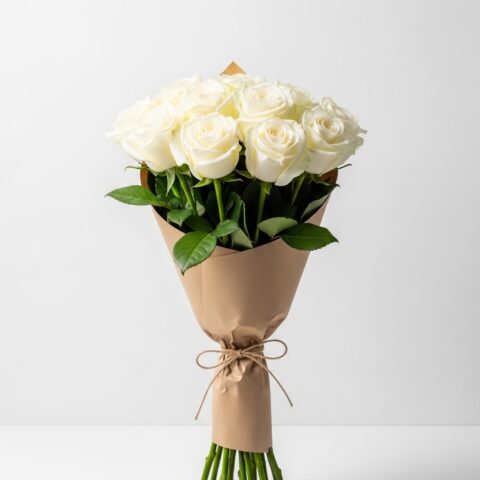 Lüks Beyaz Gül Çiçek Tasarımı #013