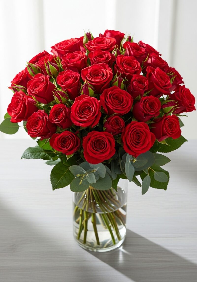 El Yapımı Kırmızı Gül Buketi #025