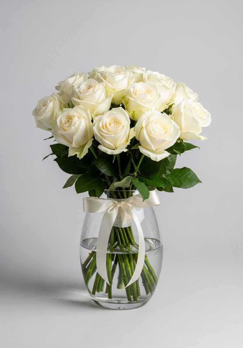 Lüks Beyaz Gül Aranjman #015