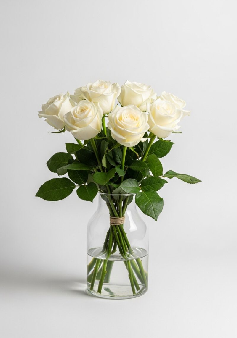 Özel Beyaz Gül Aranjmanı #016