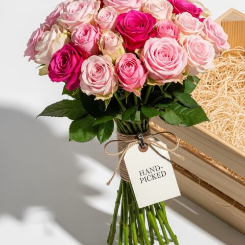 Lüks Pembe Gül Aranjman #017