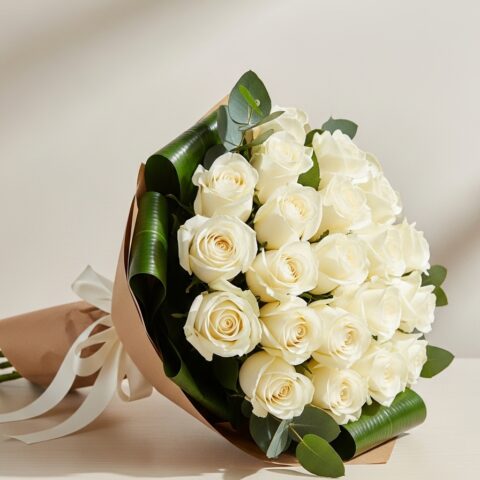 Klasik Beyaz Gül Aranjmanı #017
