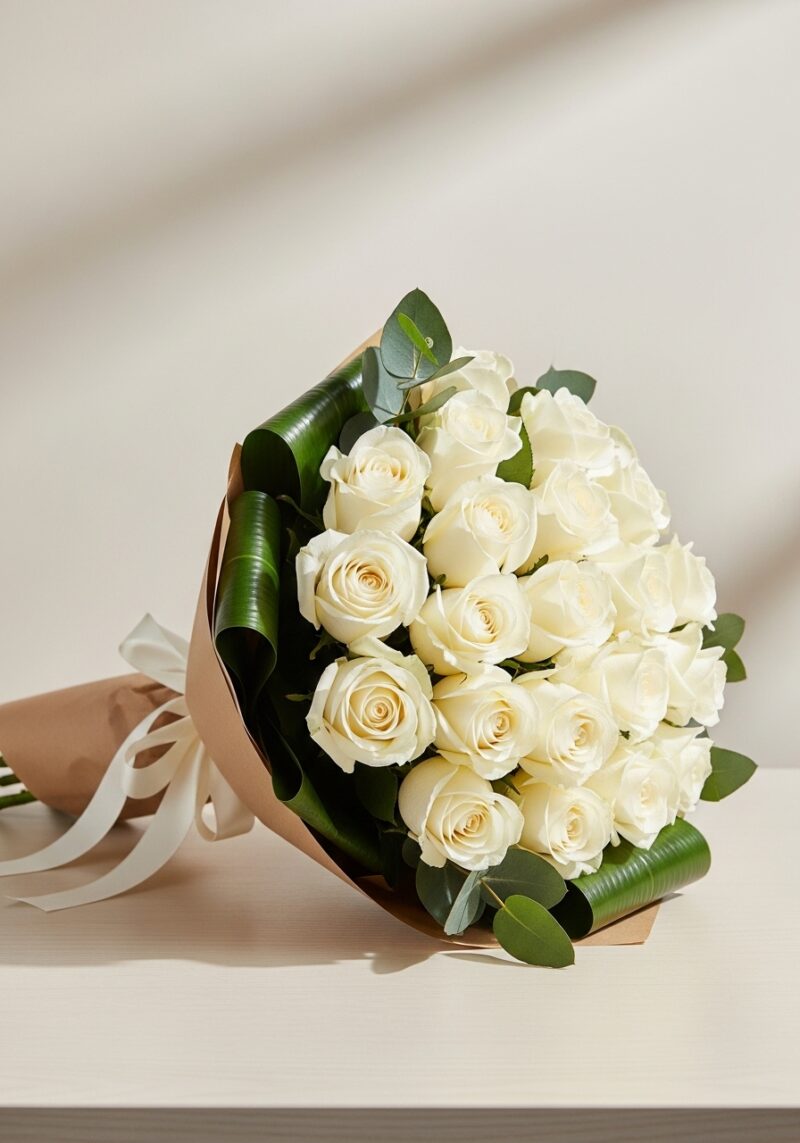 Klasik Beyaz Gül Aranjmanı #017