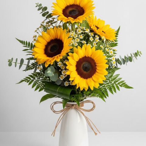 El Yapımı Ayçiçeği Aranjmanı #018