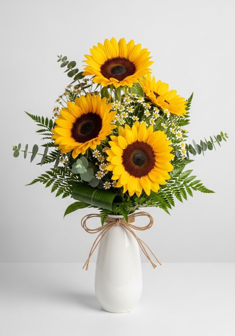 El Yapımı Ayçiçeği Aranjmanı #018