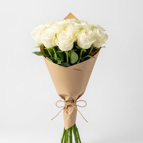 El Yapımı Beyaz Gül Buketi #018