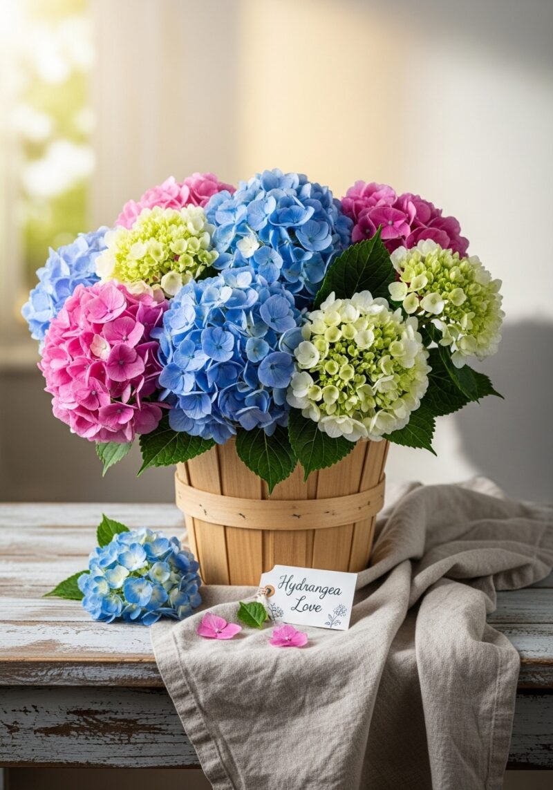 Zarif Ortanca Buketi #018