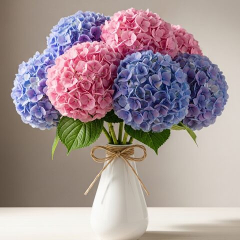 Özel Ortanca Çiçek Tasarımı #019