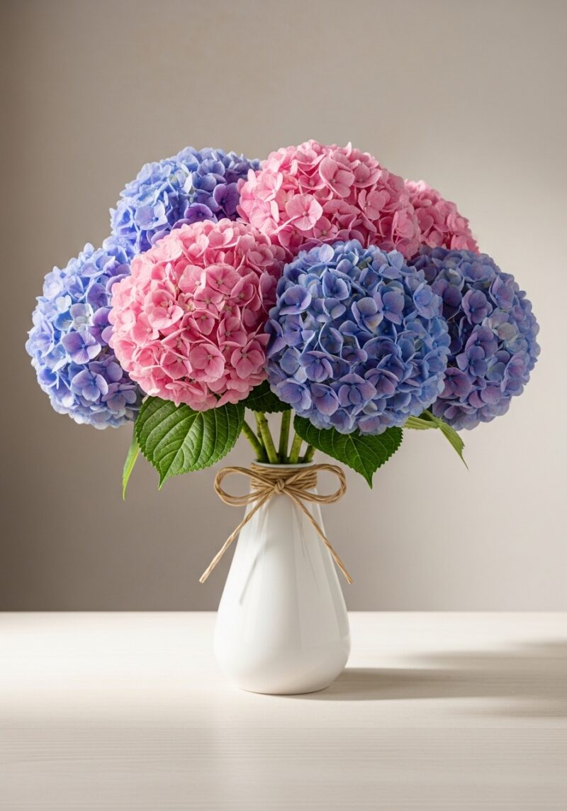 Özel Ortanca Çiçek Tasarımı #019