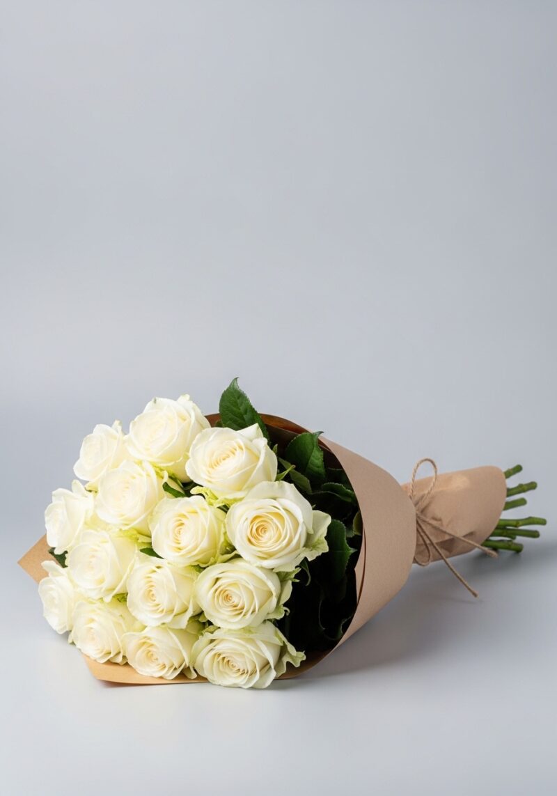 Romantik Beyaz Gül Aranjman #020