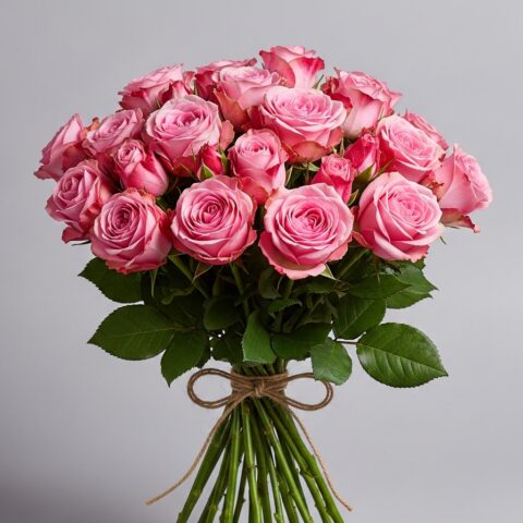 Zarif Pembe Gül Aranjman #022