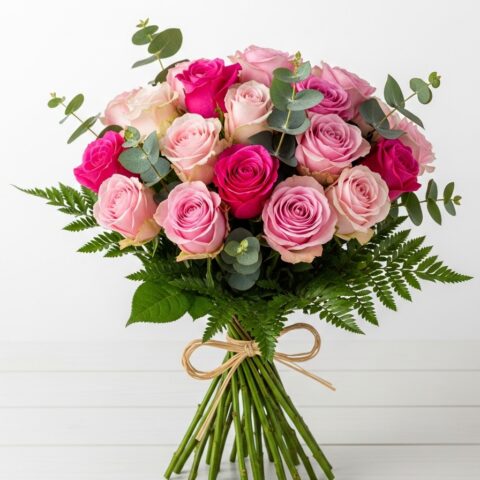 Romantik Pembe Gül Buketi #024