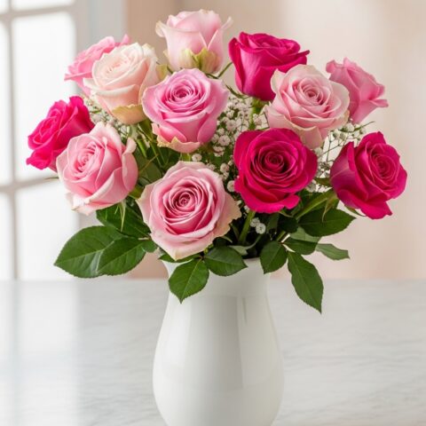 Premium Pembe Gül Kompozisyonu #025