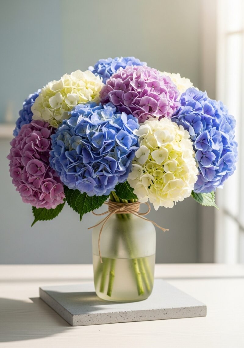 Premium Ortanca Çiçek Tasarımı #029