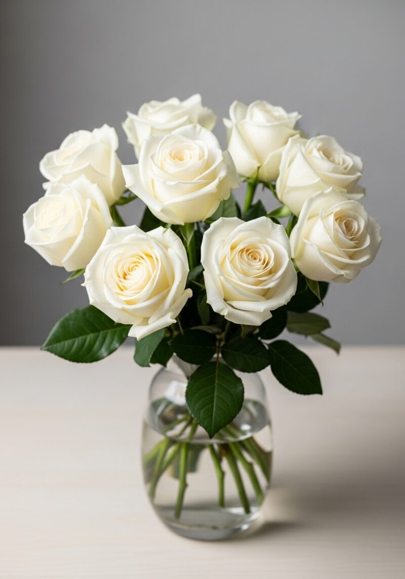 Beyaz Gül Kompozisyonu #030