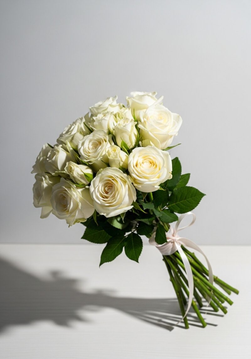 Romantik Beyaz Gül Buketi #031